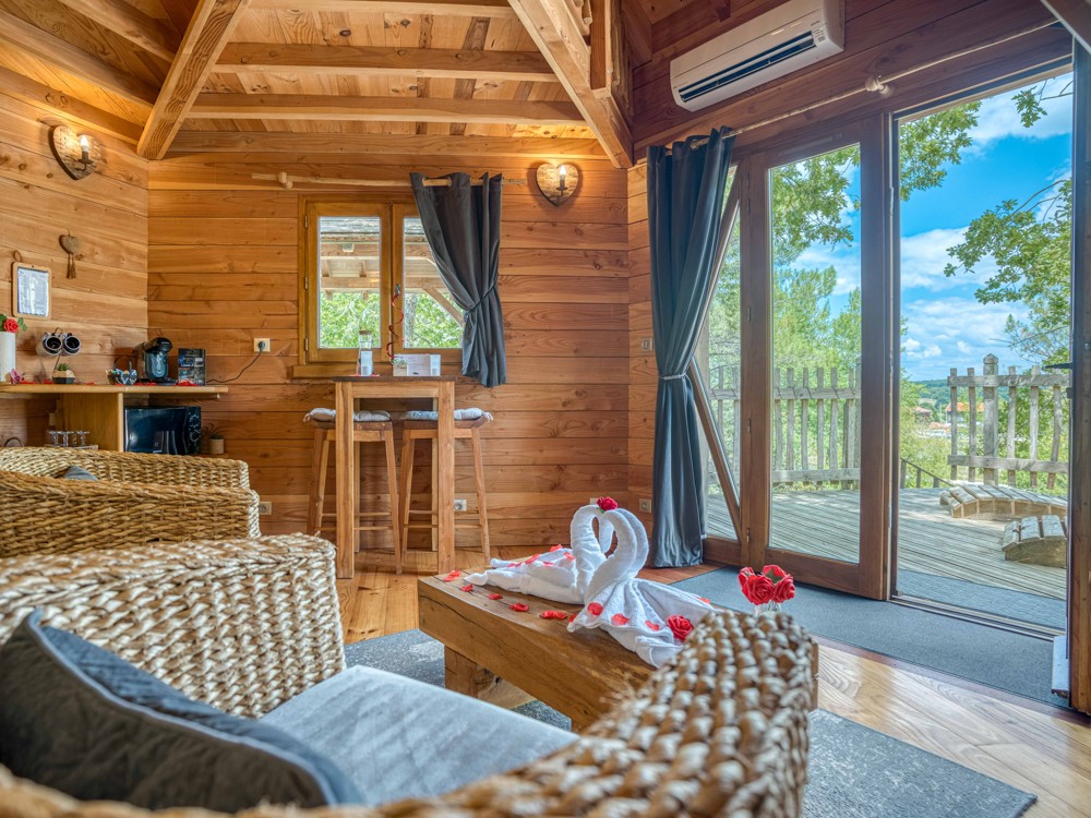 le séjour de la cabane Domme